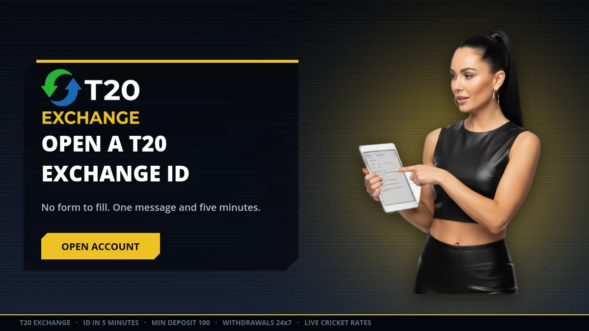 Opening a T20 Exchange account through an agent chat instead of a registration form