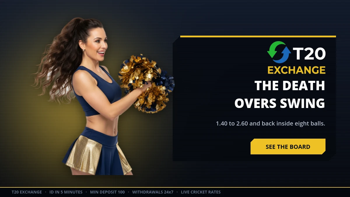 T20 Exchange prices swinging through the death overs of a close chase