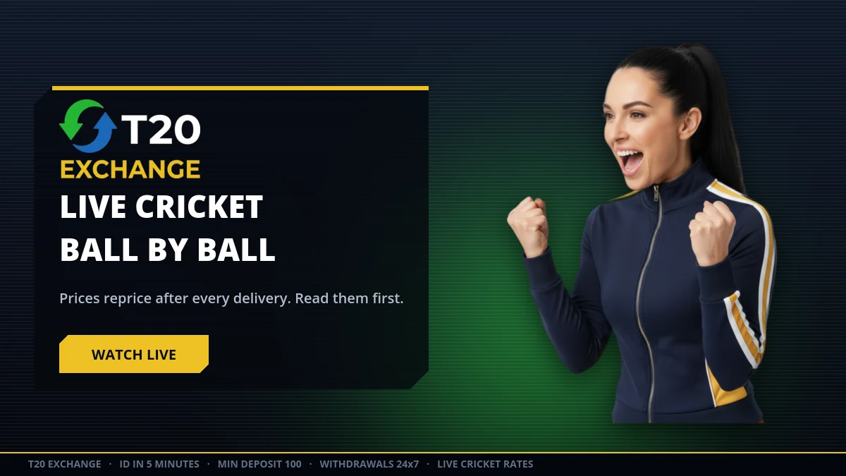 T20 Exchange live cricket board repricing after every delivery during an in-play match